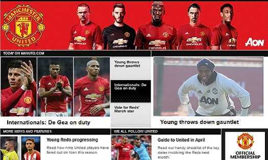 Обзор официального сайта «Манчестер Юнайтед»